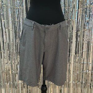 Hang Ten Men's 36 Flat Front Tone on Tone Striped Gray Shorts tie closure